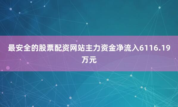 最安全的股票配资网站主力资金净流入6116.19万元
