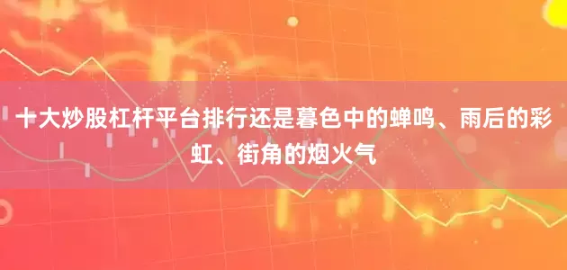 十大炒股杠杆平台排行还是暮色中的蝉鸣、雨后的彩虹、街角的烟火气